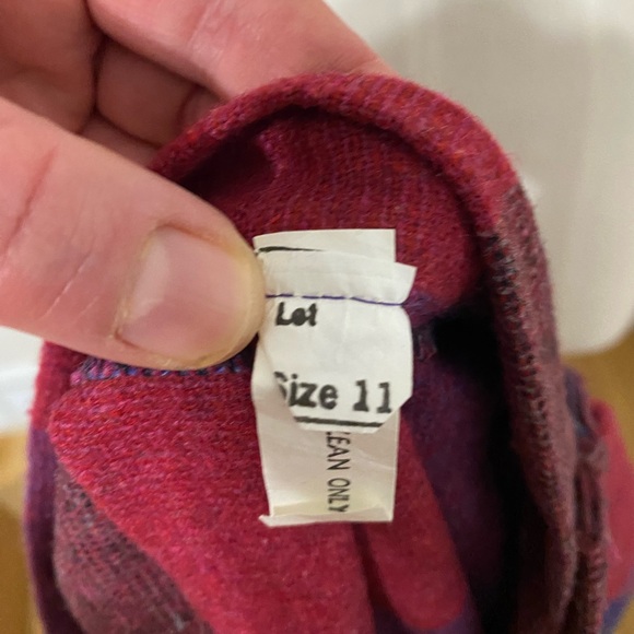 VINTAGE 1970’s Plaid Wool Pleated Midi Skirt Jewel Tone Red Purple Size SMALL - Picture 11 of 11